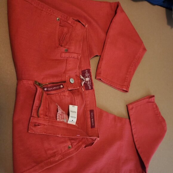 Lucky Brand Sofia Skinny Red Denim Jeans Women’s Size 10/30 Ankle Very Nice! - Picture 2 of 14